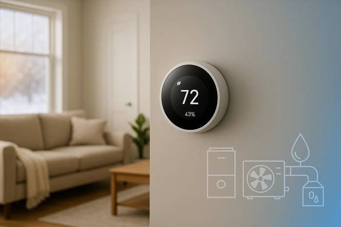 Smart thermostat and humidifier