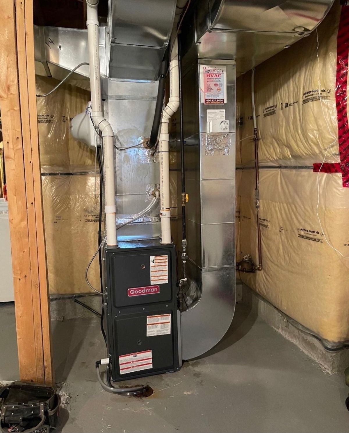Goodman furnace installation basement Toronto GTA