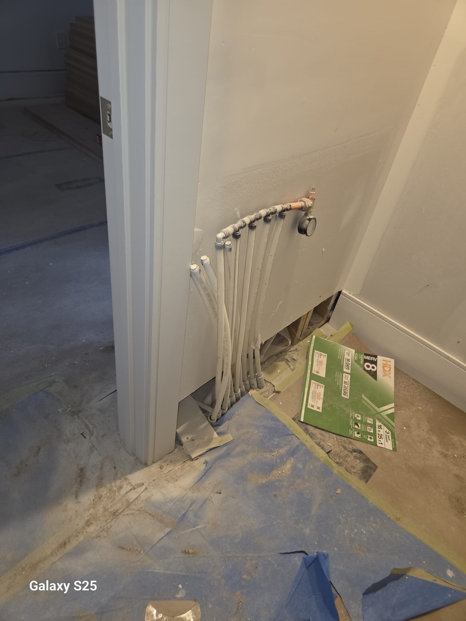 Radiant heating manifold rough-in for boiler project GTA